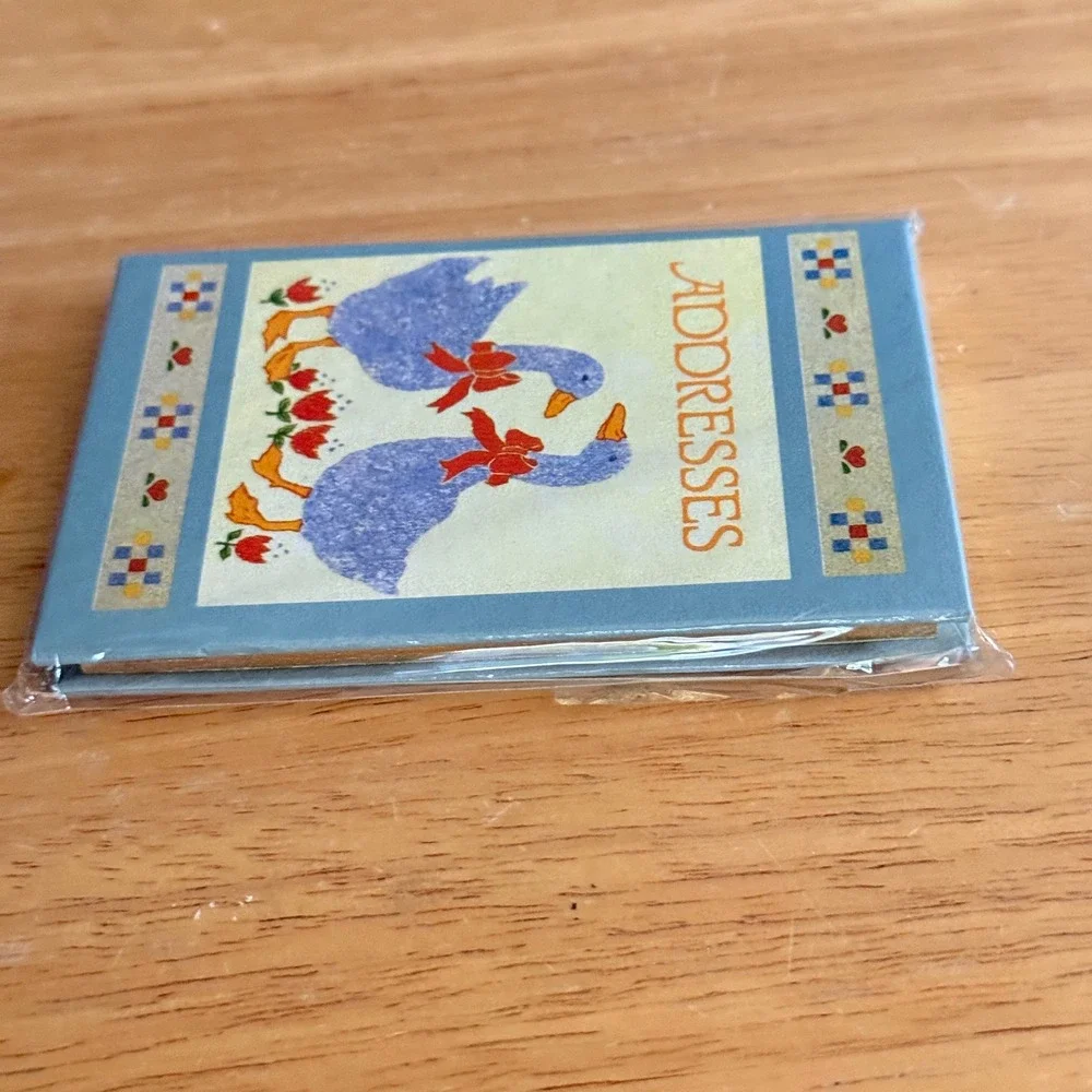 Vintage 1988 Country Goose Pocket Address Book Country Blue Paper Ephemera NEW
